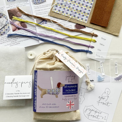 Sausage Dog Sewing Kit - Modern Craft Kit from Kirsty Freeman Design
