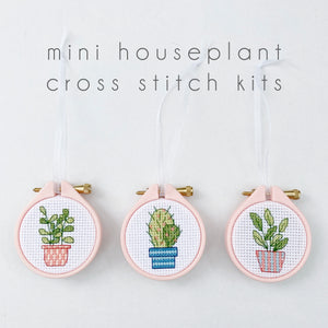 Houseplant Cross Stitch Kit Bundle