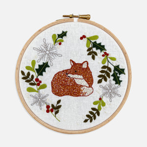 Christmas Fox Embroidery Kit