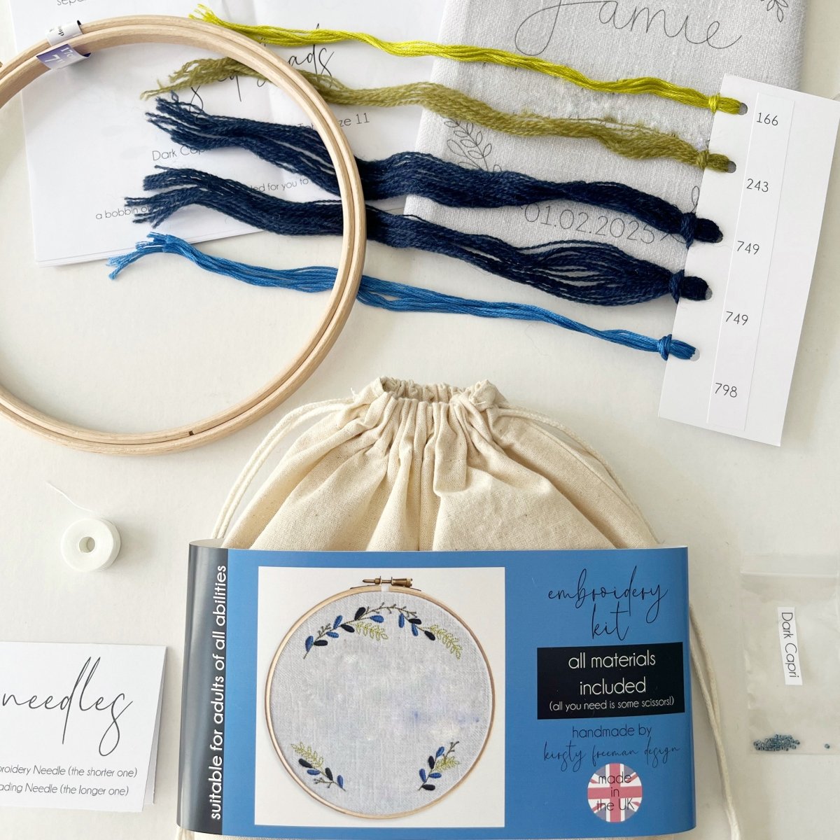 Personalised Baby Nursery Decoration Embroidery Kit - Modern Craft Kit from Kirsty Freeman Design