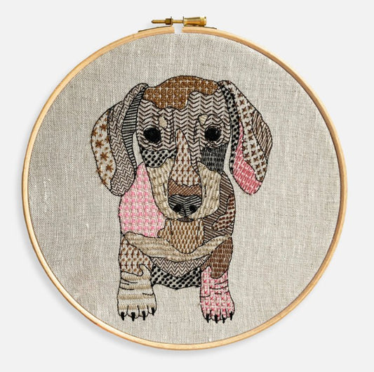 Dachshund Embroidery Kit - Modern Craft Kit from Kirsty Freeman Design