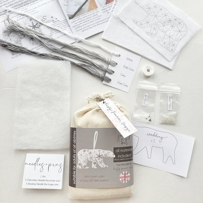Polar Bear Sewing Kit - Modern Craft Kit from Kirsty Freeman Design