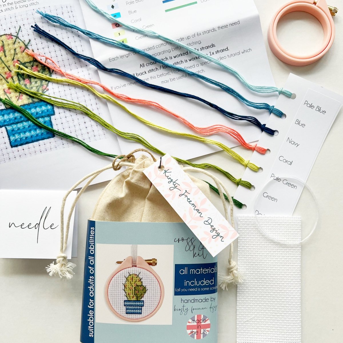 Houseplant Cross Stitch Kit Bundle - Modern Craft Kit from Kirsty Freeman Design