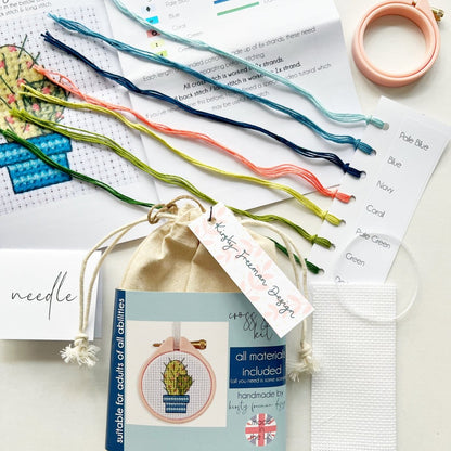 Houseplant Cross Stitch Kit Bundle - Modern Craft Kit from Kirsty Freeman Design