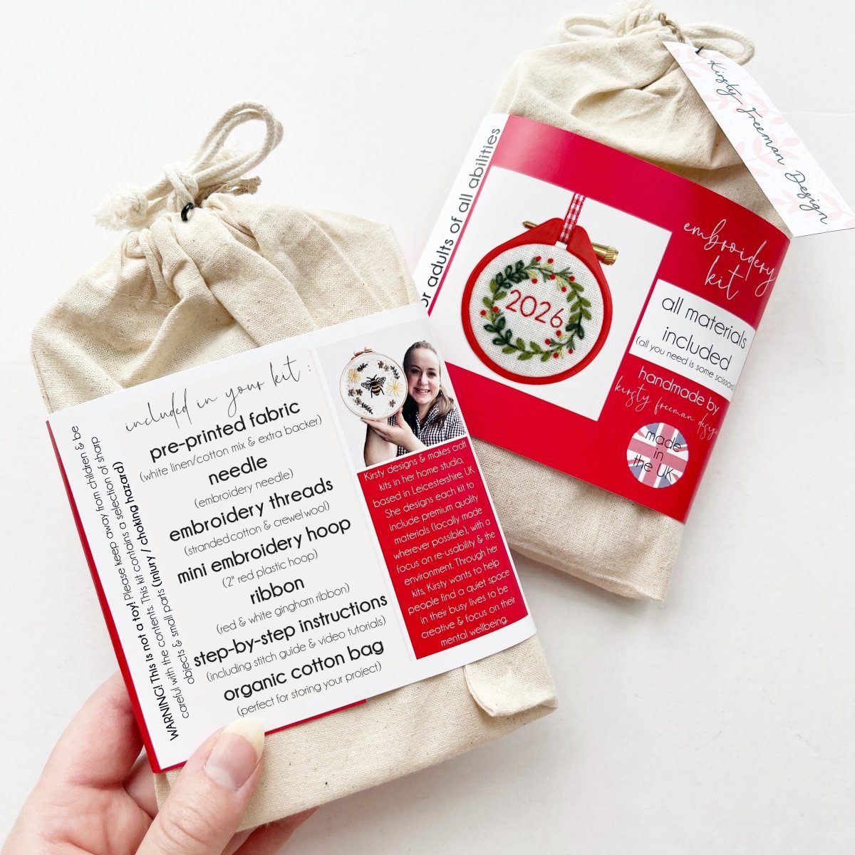 Mini Christmas Wreath Embroidery Kit - Modern Craft Kit from Kirsty Freeman Design