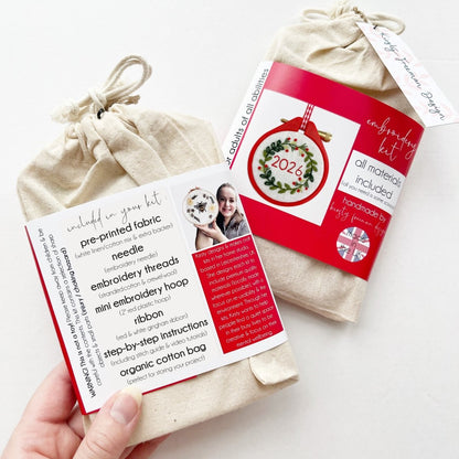 Mini Christmas Wreath Embroidery Kit - Modern Craft Kit from Kirsty Freeman Design