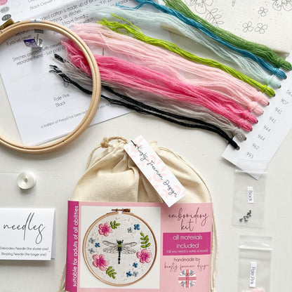 Dragonfly Embroidery Kit - Modern Craft Kit from Kirsty Freeman Design