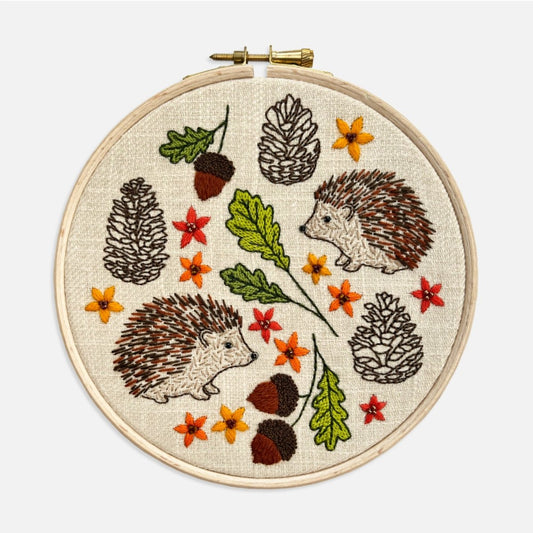 Autumn Hedgehog Embroidery Kit - Modern Craft Kit from Kirsty Freeman Design