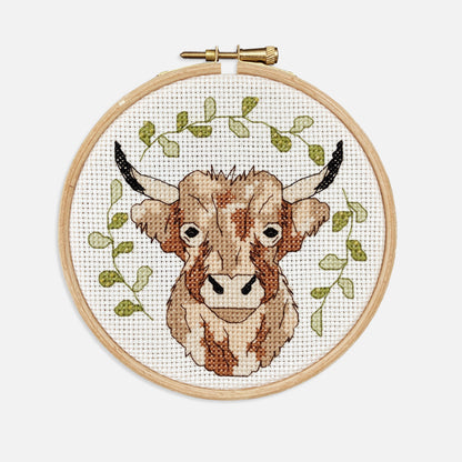 Highland Cow Cross Stitch Kit