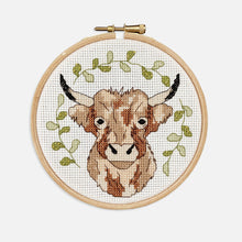 Load image into Gallery viewer, Highland Cow Cross Stitch Kit
