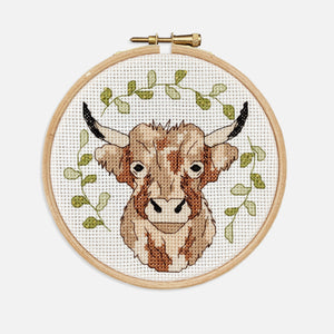 Highland Cow Cross Stitch Kit