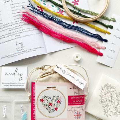 Heart Embroidery Kit - Modern Craft Kit from Kirsty Freeman Design
