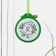 Load image into Gallery viewer, Mini Personalised Christmas Wreath Cross Stitch Kit
