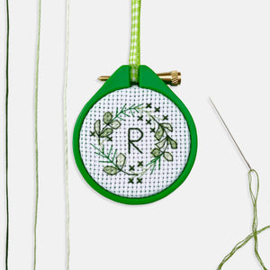 Mini Personalised Christmas Wreath Cross Stitch Kit