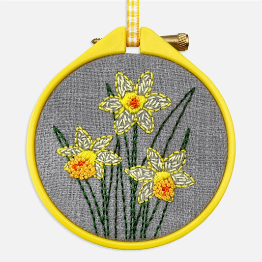 Daffodil Embroidery Kit | Mini Spring Craft Project - Modern Craft Kit from Kirsty Freeman Design