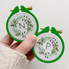 Load image into Gallery viewer, Mini Personalised Christmas Wreath Cross Stitch Kit
