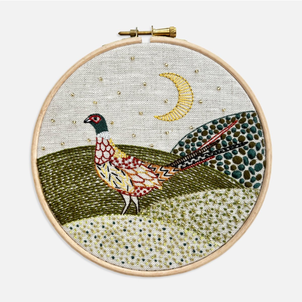 Pheasant Embroidery Kit - Modern Craft Kit from Kirsty Freeman Design