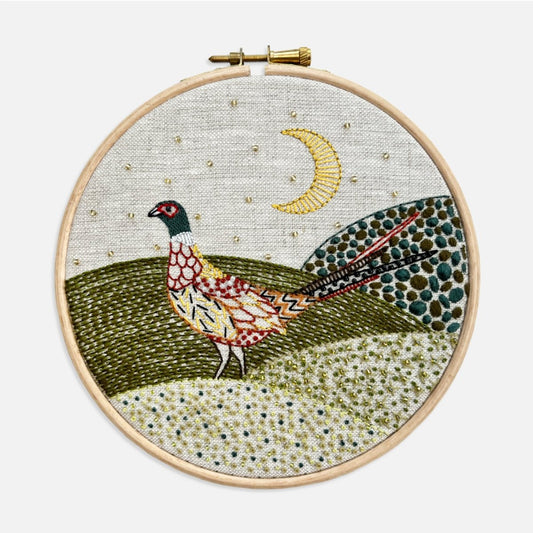 Pheasant Embroidery Kit - Modern Craft Kit from Kirsty Freeman Design