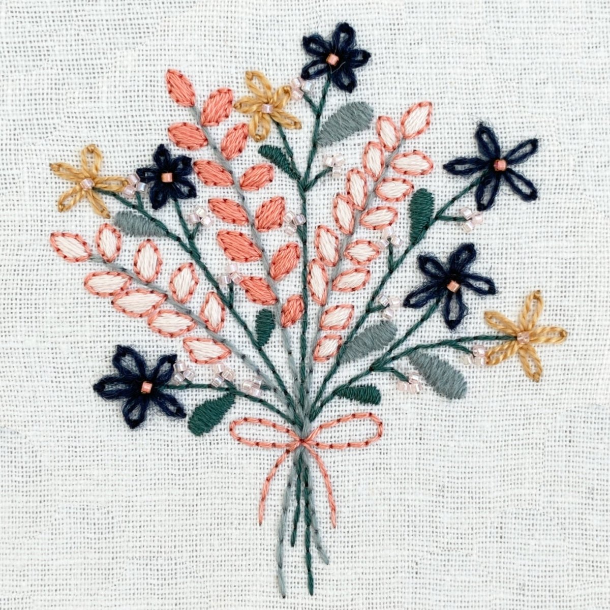 Bouquet Embroidery Kit - Modern Craft Kit from Kirsty Freeman Design