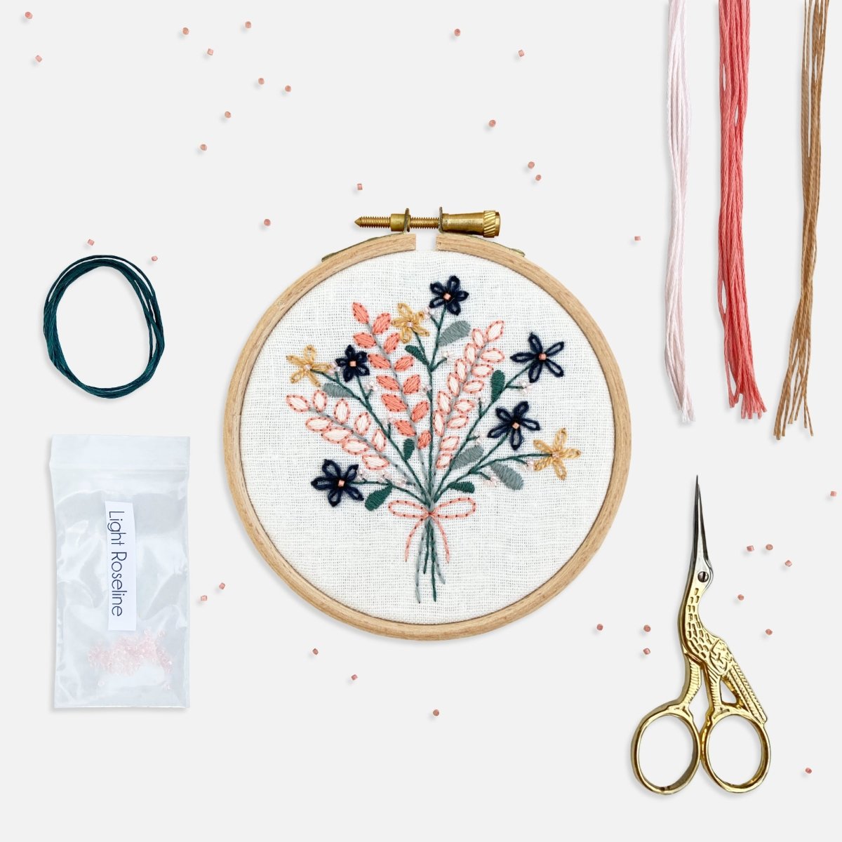 Bouquet Embroidery Kit - Modern Craft Kit from Kirsty Freeman Design