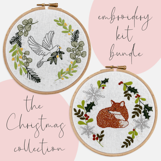 Christmas Embroidery Kit Bundle - Modern Craft Kit from Kirsty Freeman Design