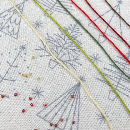 Christmas Tree Embroidery Kit - Modern Craft Kit from Kirsty Freeman Design