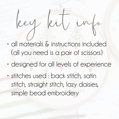 Christmas Tree Embroidery Kit - Modern Craft Kit from Kirsty Freeman Design