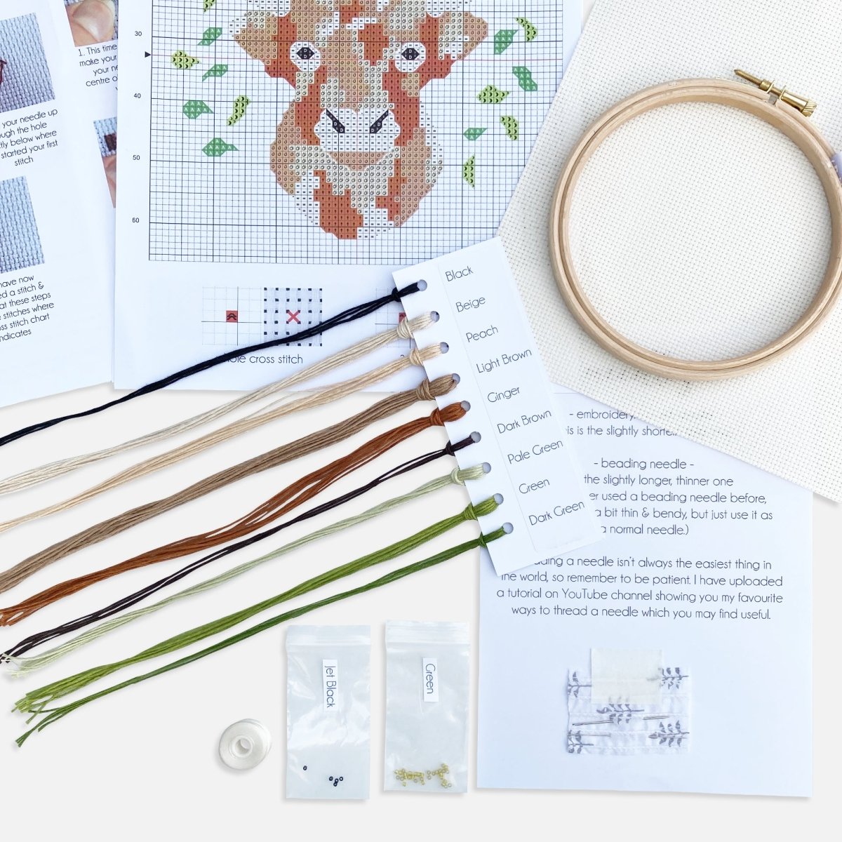 Highland Cow Cross Stitch Kit - Modern Craft Kit from Kirsty Freeman Design