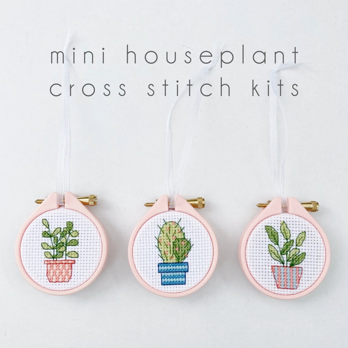 Houseplant Cross Stitch Kit Bundle - Modern Craft Kit from Kirsty Freeman Design