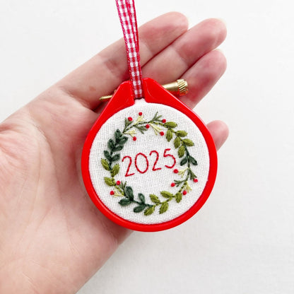 Mini Christmas Wreath Embroidery Kit - Modern Craft Kit from Kirsty Freeman Design