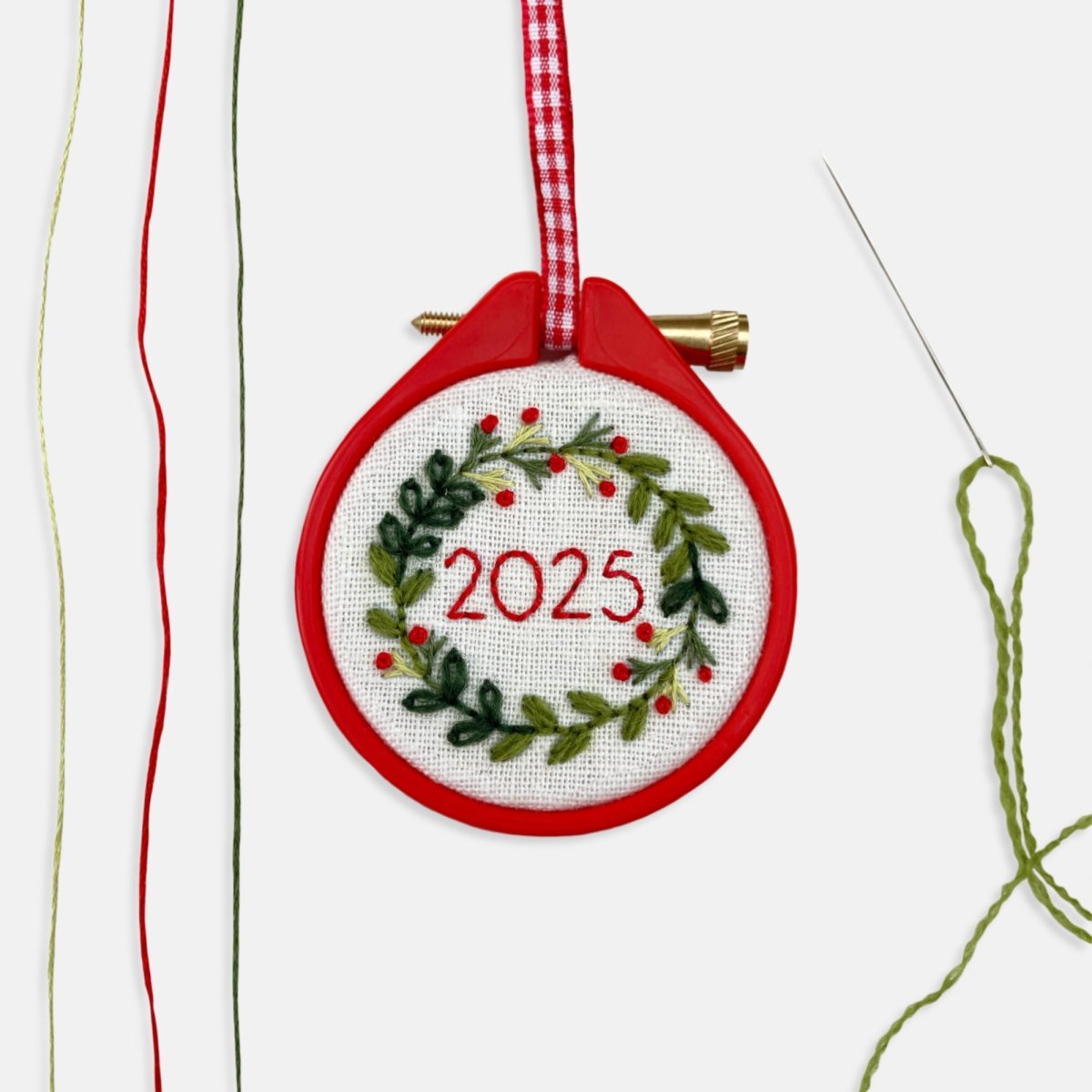 Mini Christmas Wreath Embroidery Kit - Modern Craft Kit from Kirsty Freeman Design
