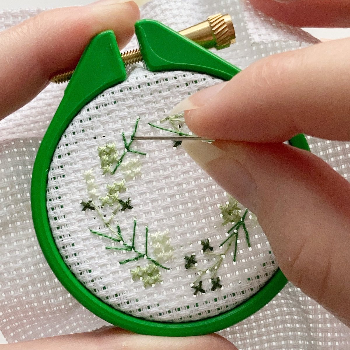 Mini Personalised Christmas Wreath Cross Stitch Kit - Modern Craft Kit from Kirsty Freeman Design