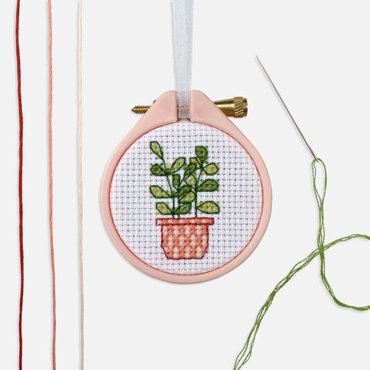 Pot Plant Cross Stitch Kit - Modern Craft Kit from Kirsty Freeman Design