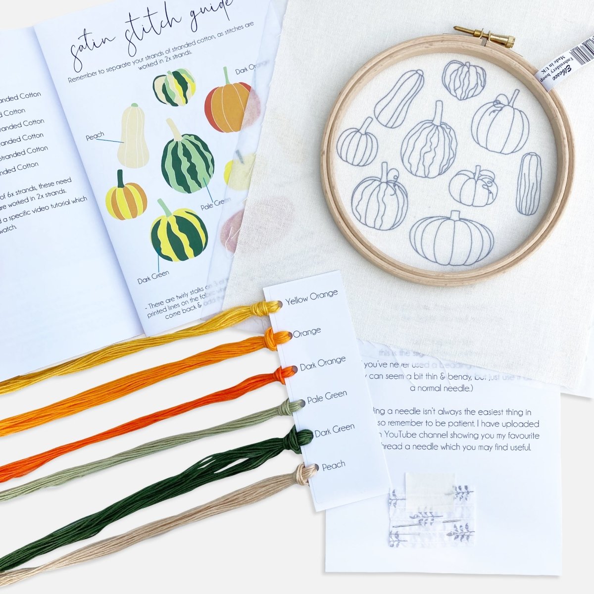 Pumpkin Embroidery Kit - Modern Craft Kit from Kirsty Freeman Design