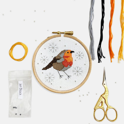 Robin Cross Stitch Kit - Modern Craft Kit from Kirsty Freeman Design