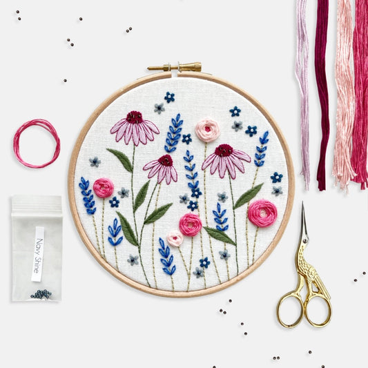 Wildflower Embroidery Kit - Modern Craft Kit from Kirsty Freeman Design