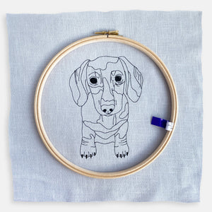 Sausage Dog Embroidery Kit
