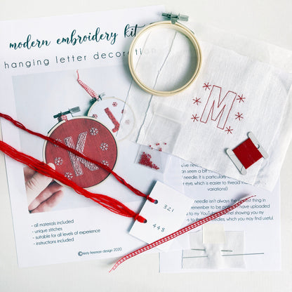 Monogram Christmas Embroidery Kit