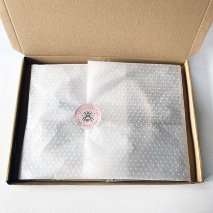 Floral Bee Embroidery Kit - Kirsty Freeman Design. All of the embroidery supplies you need to create the embroidery kit are packed in reusable, eco-friendly packaging.