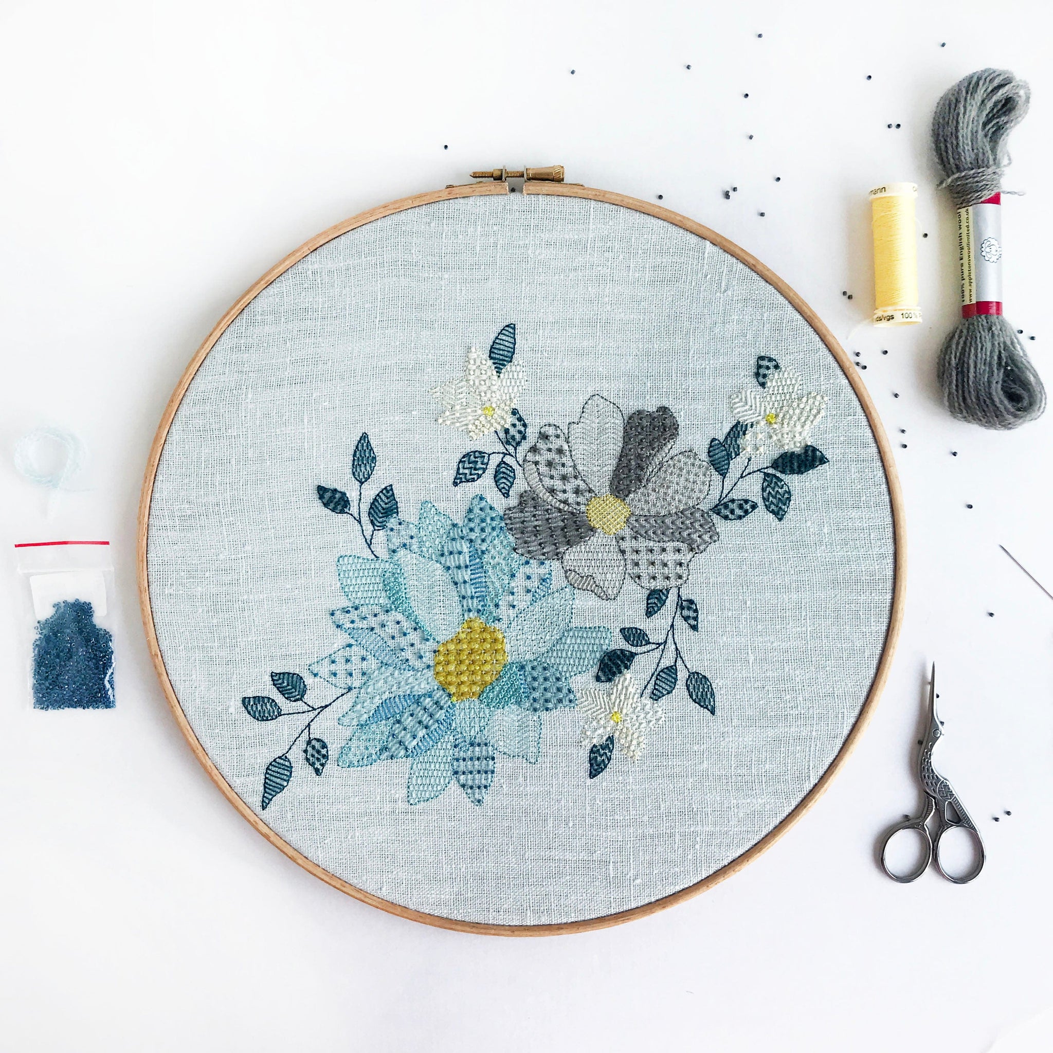Large Floral Embroidery Kit – Kirsty Freeman Design