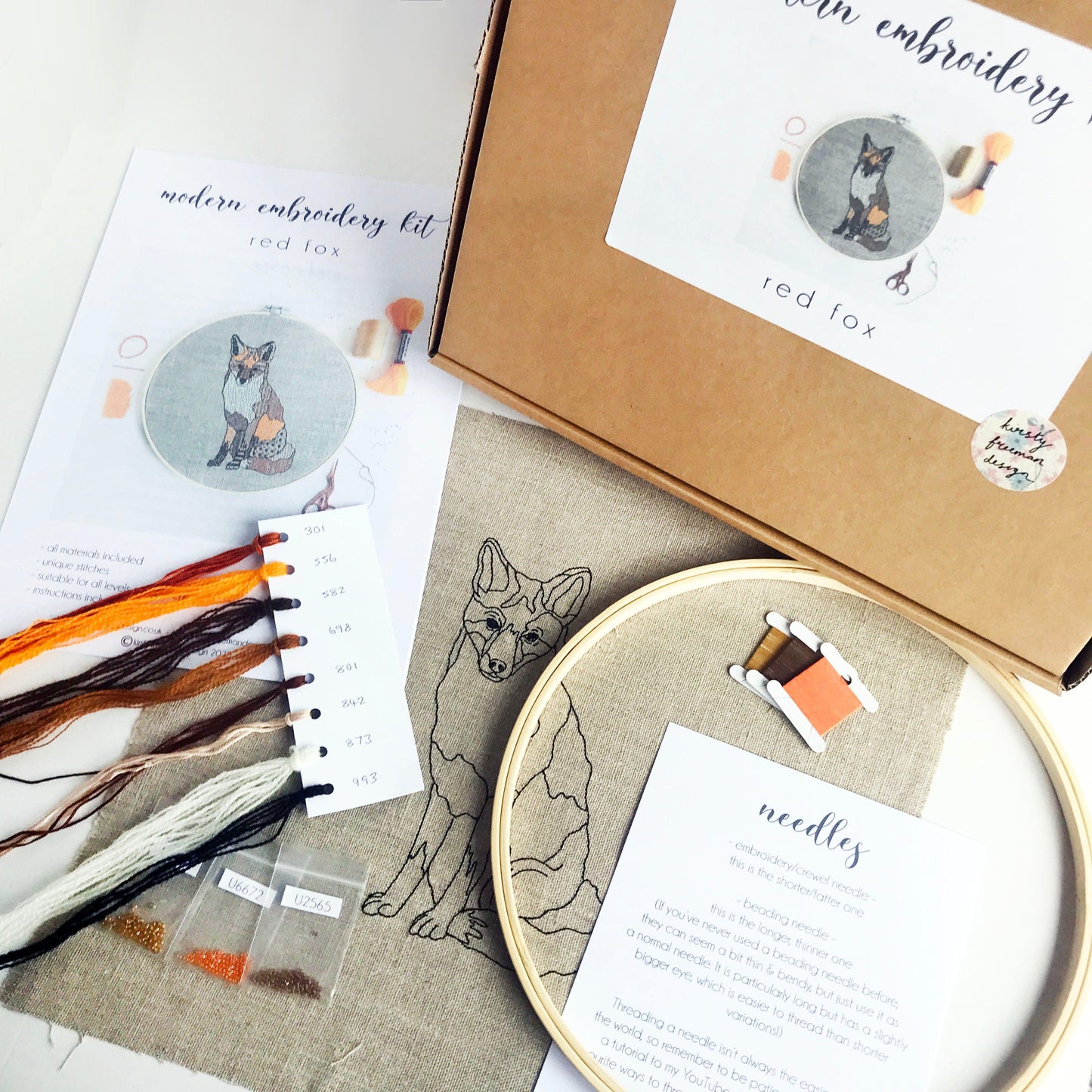 Fox Embroidery Kit
