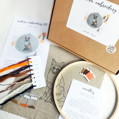 Fox Embroidery Kit