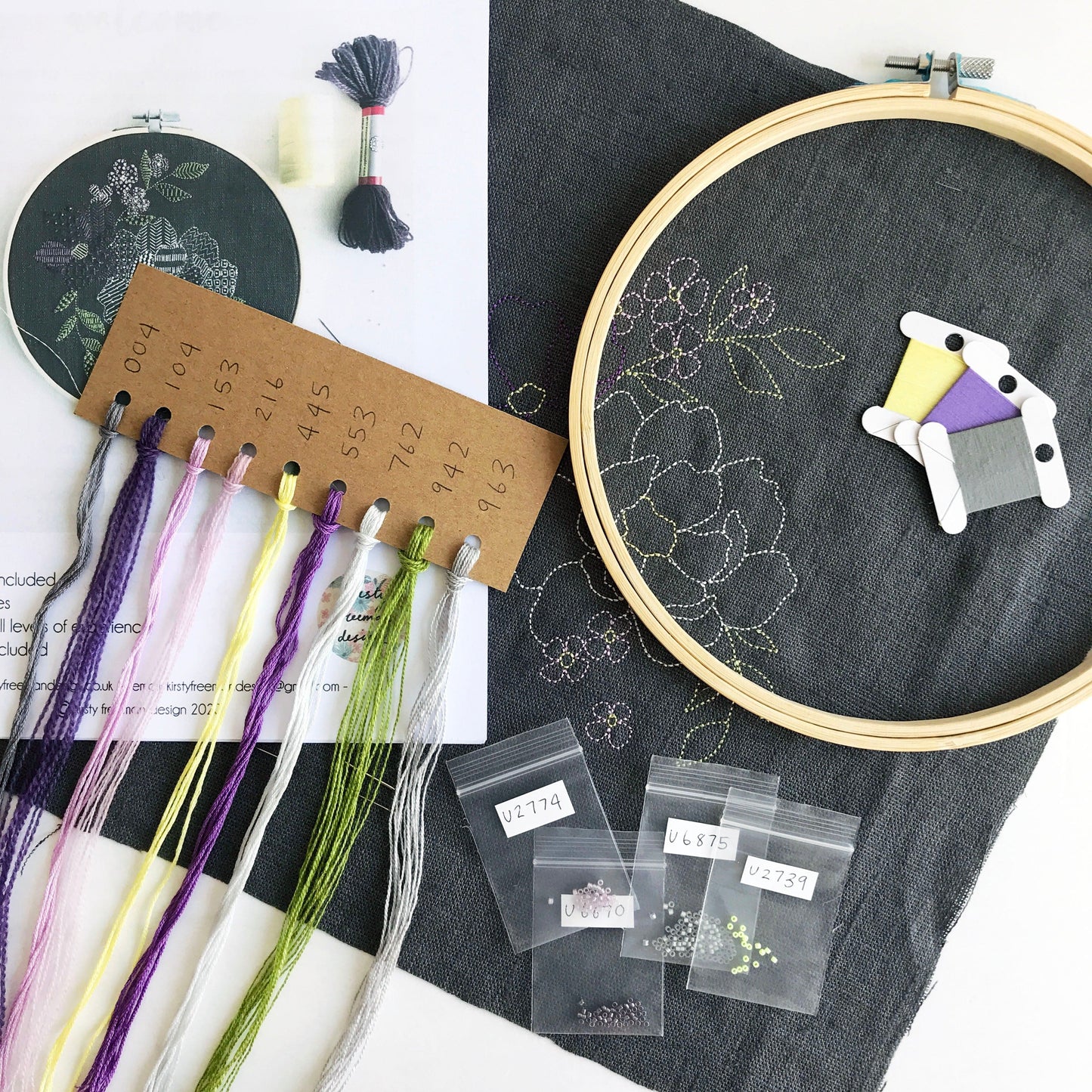 Modern Floral Embroidery Kit