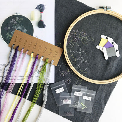 Modern Floral Embroidery Kit