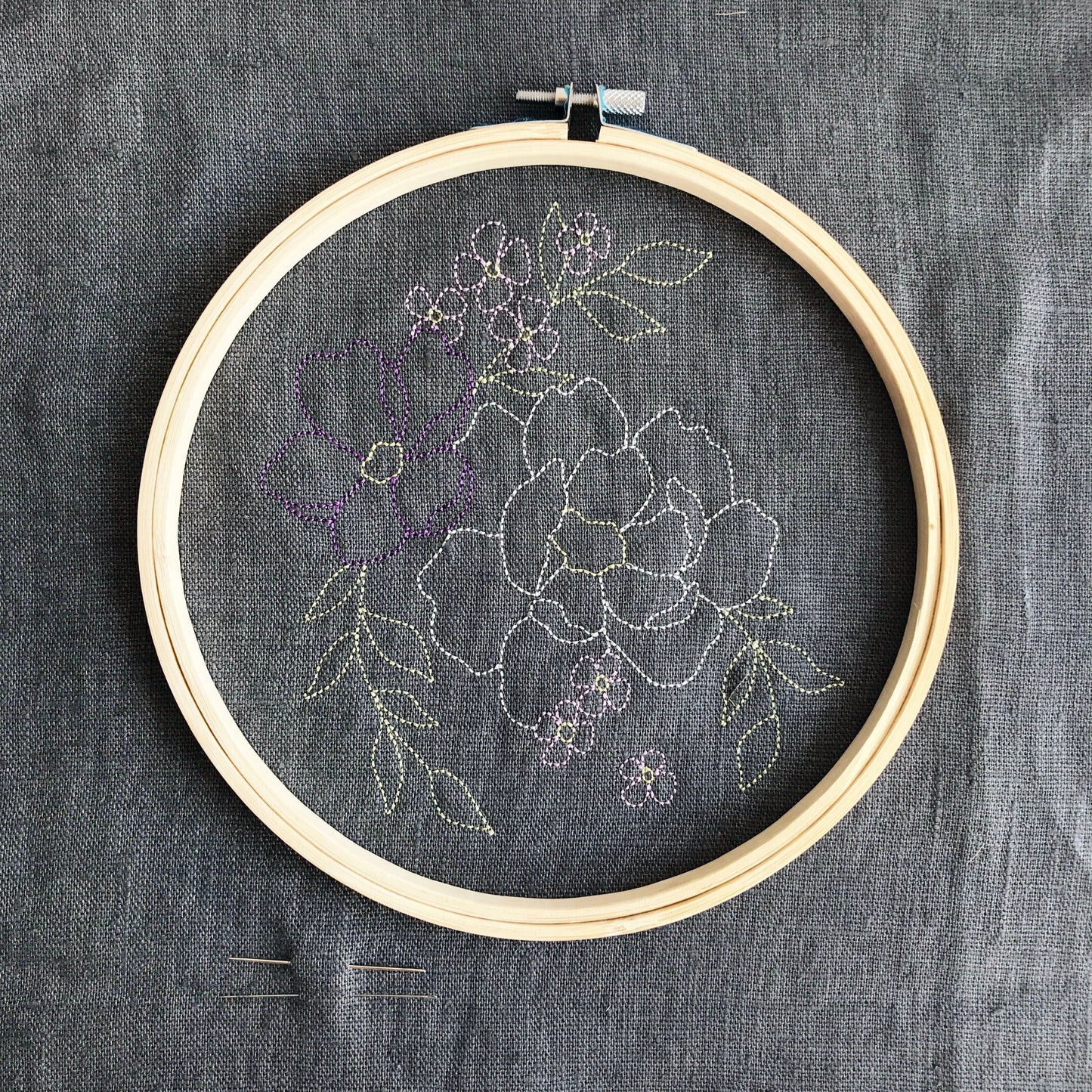Modern Floral Embroidery Kit