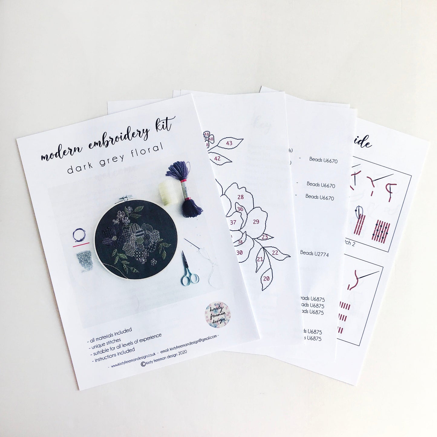 Modern Floral Embroidery Kit