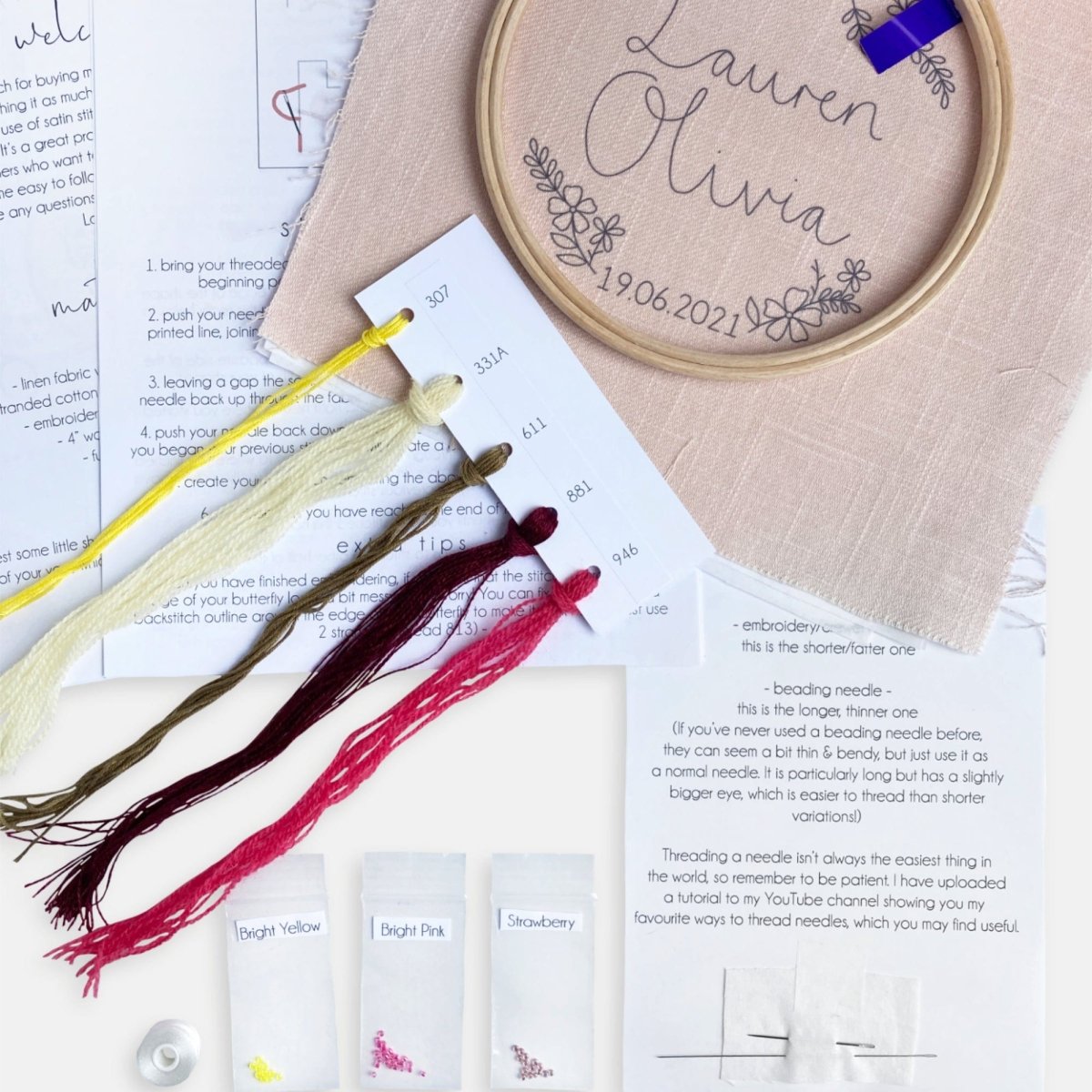 Baby Embroidery Kit - Modern Craft Kit from Kirsty Freeman Design