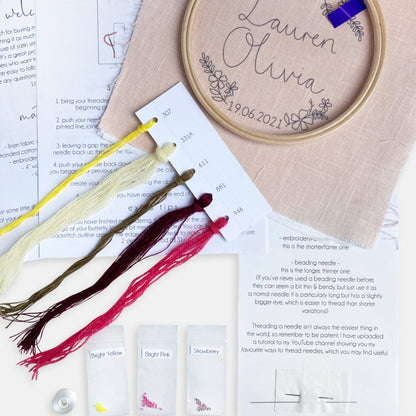 Baby Embroidery Kit - Modern Craft Kit from Kirsty Freeman Design