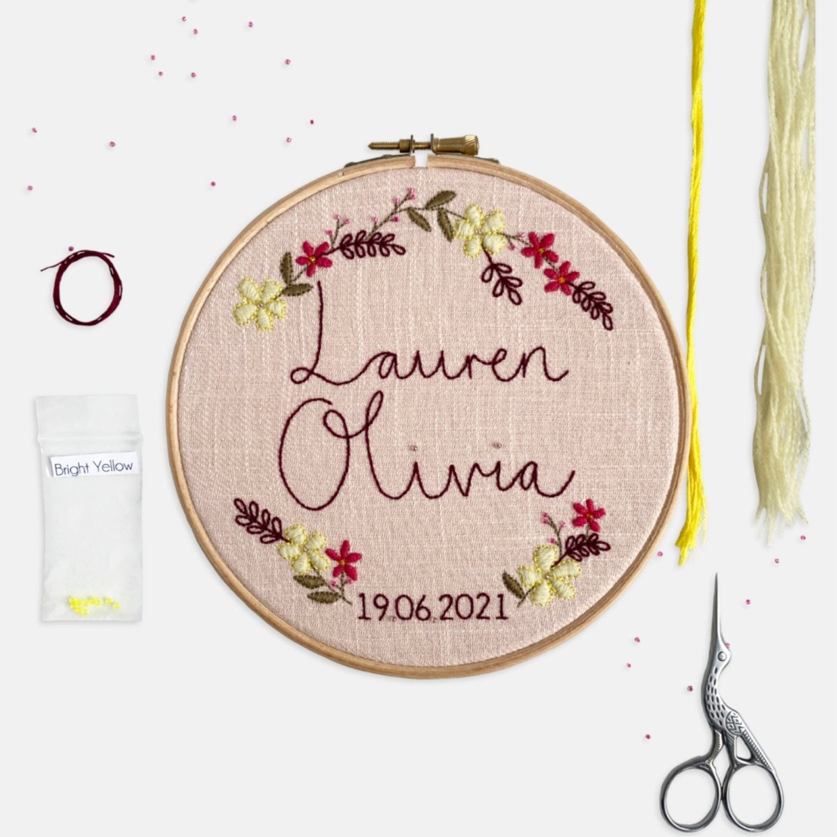 Baby Embroidery Kit - Modern Craft Kit from Kirsty Freeman Design