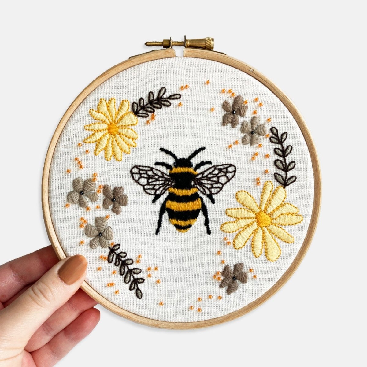 Bee Embroidery Kit - Modern Craft Kit from Kirsty Freeman Design